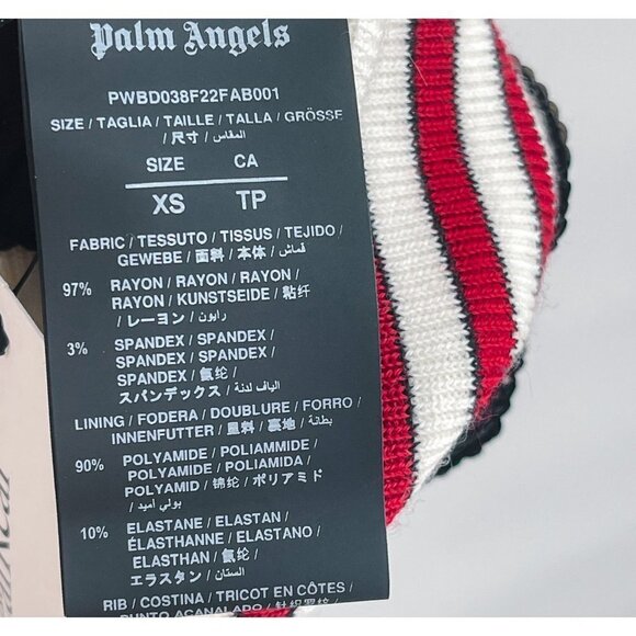 Palm Angels Sequin Track Jacket Zip Up Striped Oversized Coat Chocolate Brown - Picture 17 of 17